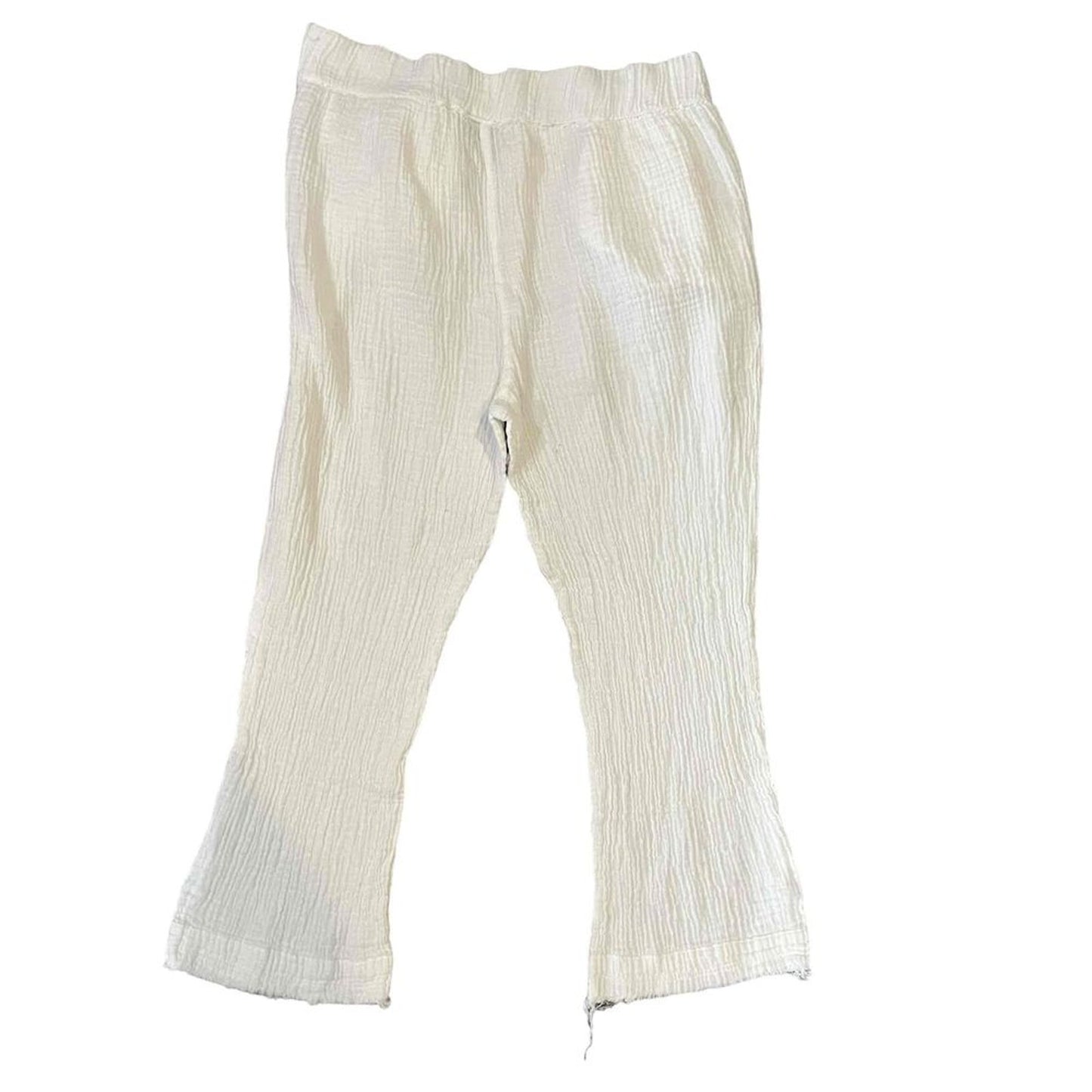 Shannon Passero Pants Womens Size Large White Gauze Pull-On Elastic Waist