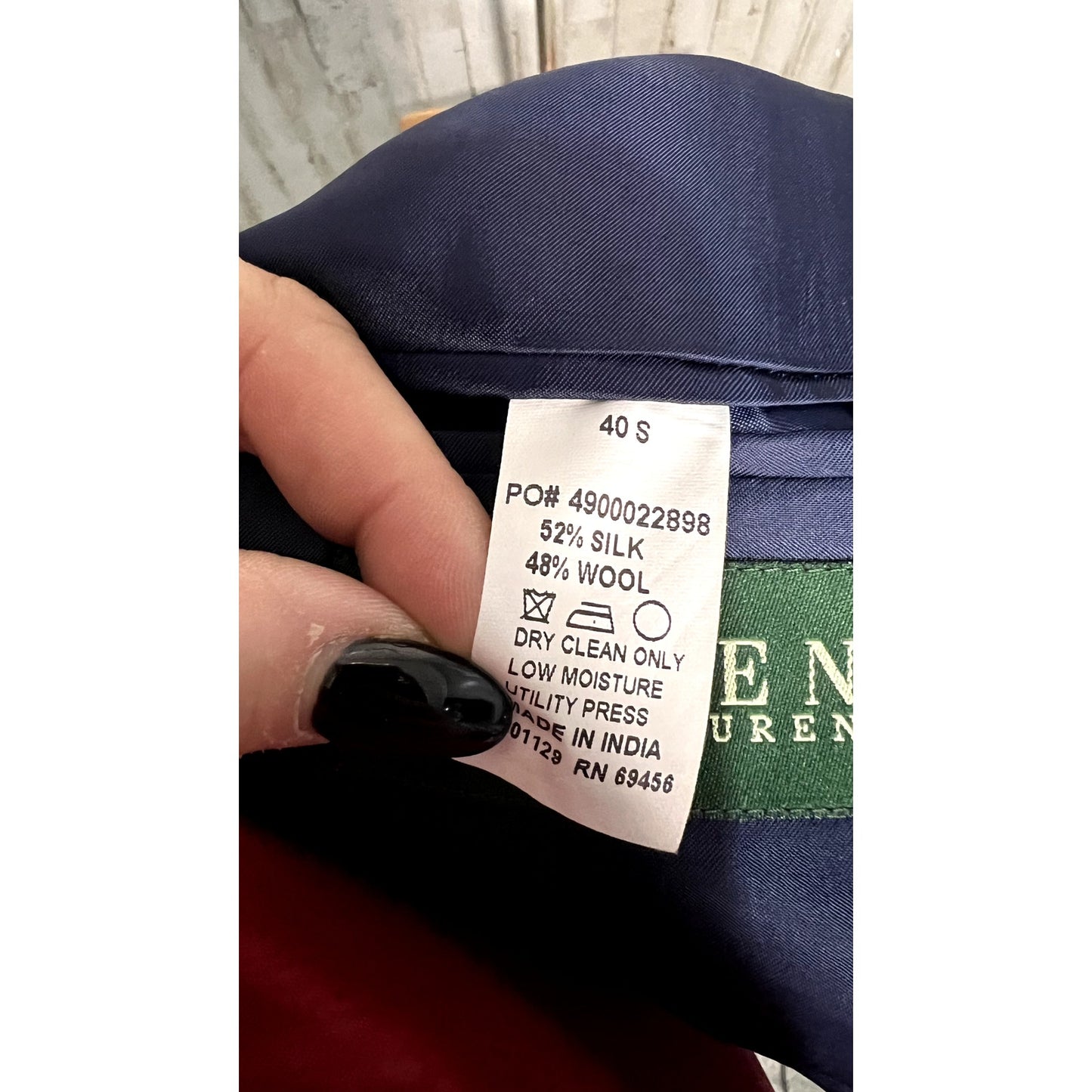 Vintage 90s Ralph Lauren Men's Herringbone Silk/Wool Blend Blazer Size 40S