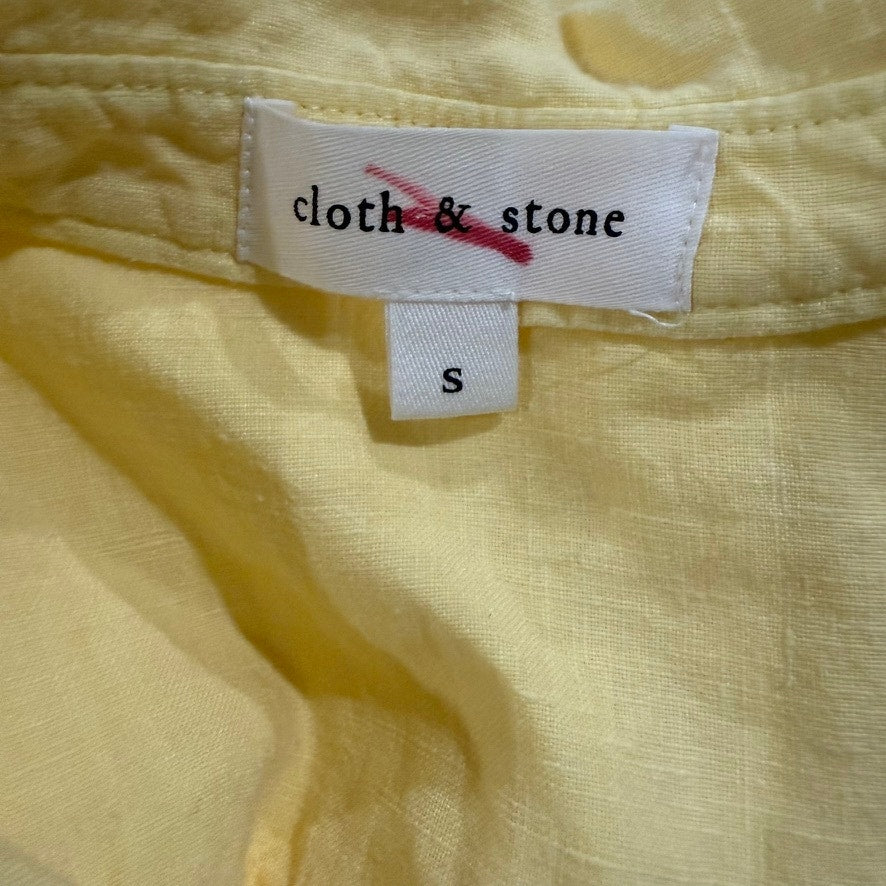 Cloth & Stone Women's Yellow Linen Button-Up Shirt Size Small