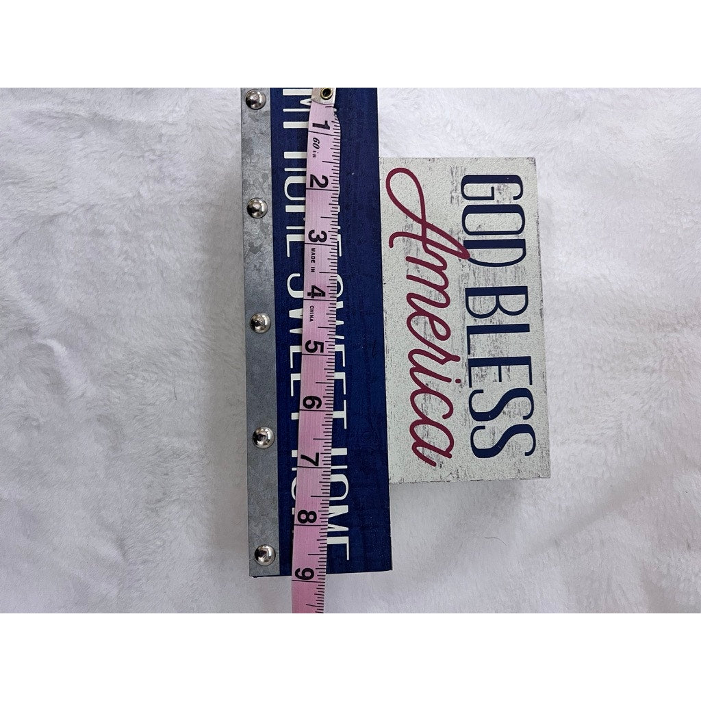 Rustic "God Bless America" Studded Wall Sign 2-in-1