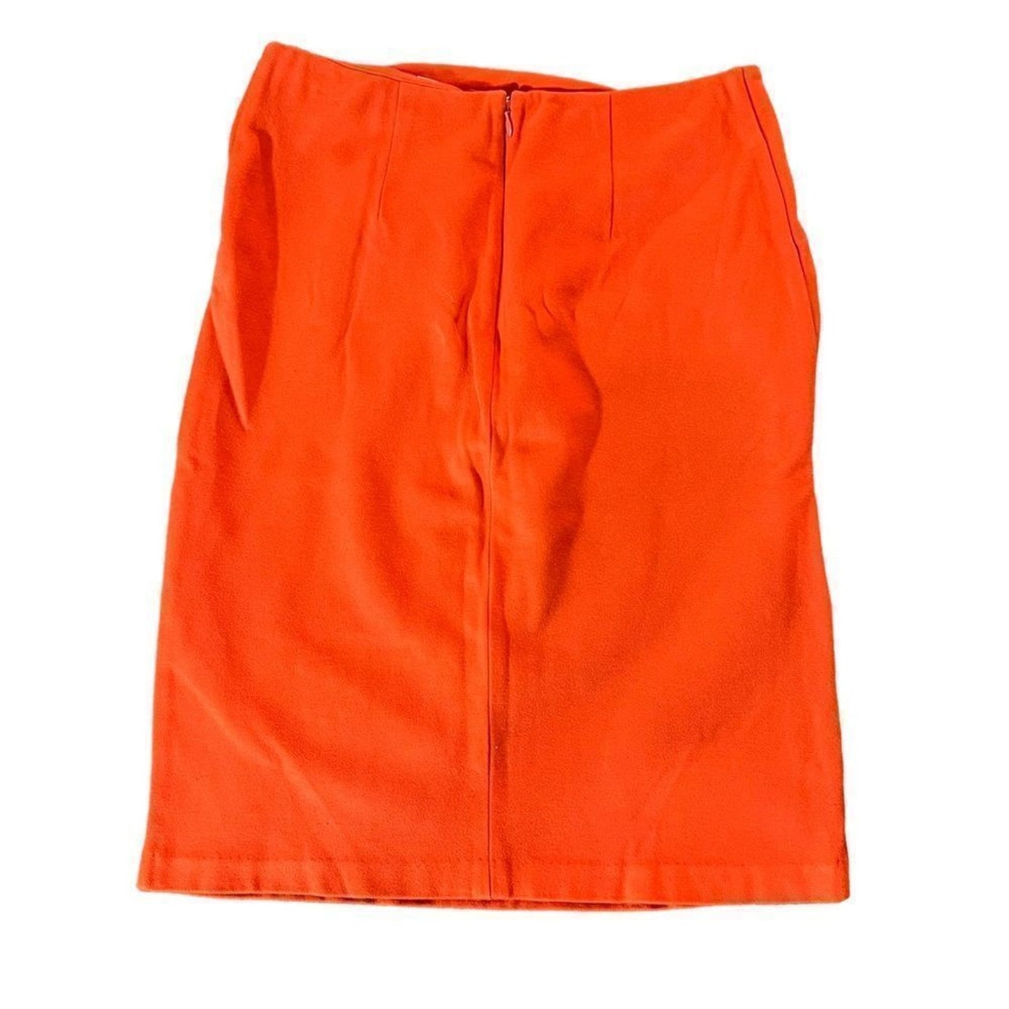 CAbi Pencil Skirt Womens Size 8 Turmeric Orange Draped Asymmetrical Knee