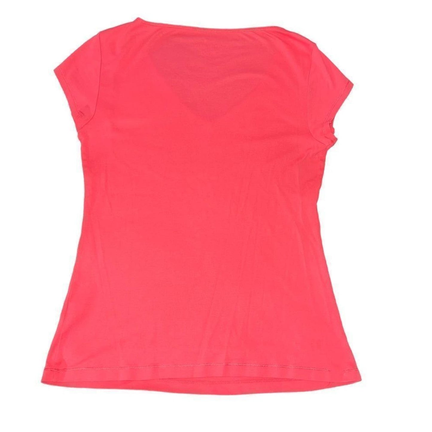 Banana Republic 100% Cotton Pink/Coral Size Medium Short Sleeve V-Neck Tee