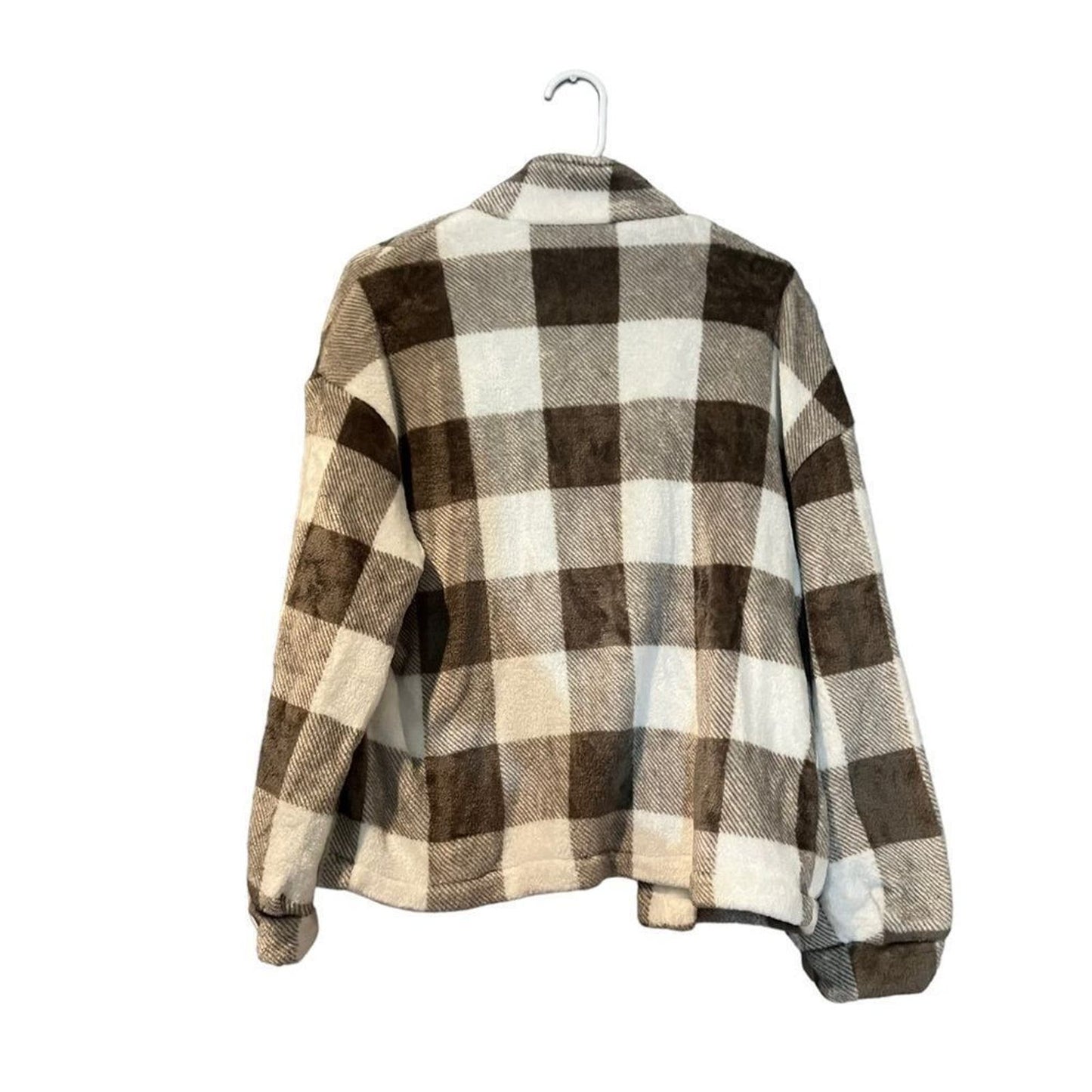 SHEIN Plaid Flap Pocket Drop Shoulder Coat/Shacket Size Large