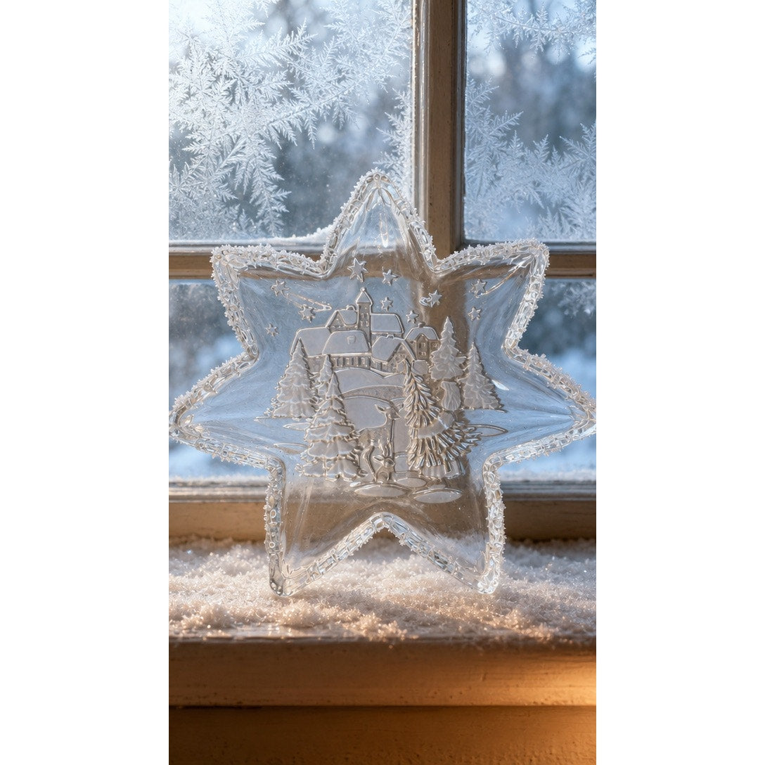 Mikasa Serving Bowl Star Shaped Winter Village 12 in