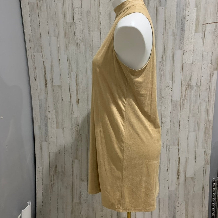 Sans Souci Dress Womens Size M Beige Sleeveless Mock Neck