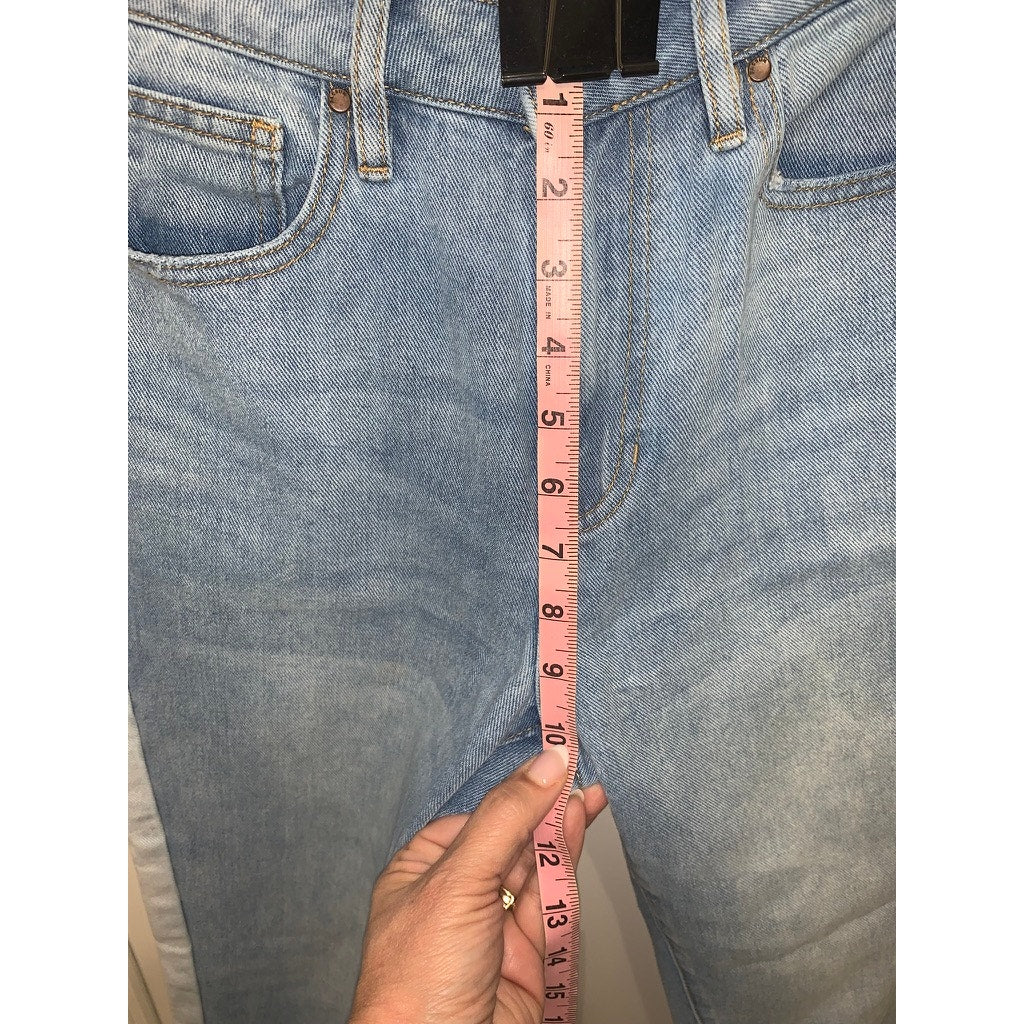 PacSun Women's Mid Rise Cropped Distressed Mom Jeans Blue Size 25