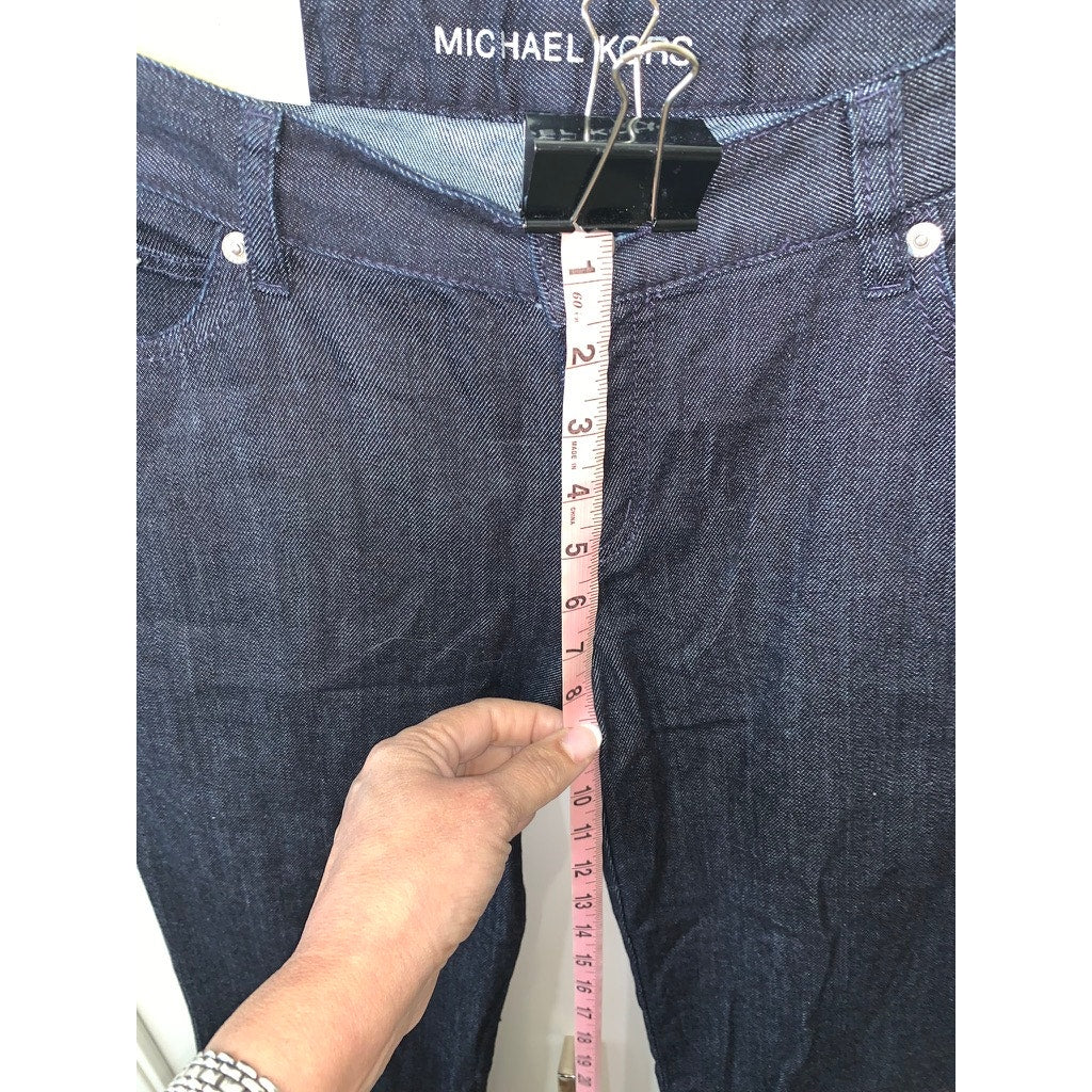 NWT Michael Kors Women's Low Rise Bootcut Jeans Size 14 Blue Dark Wash