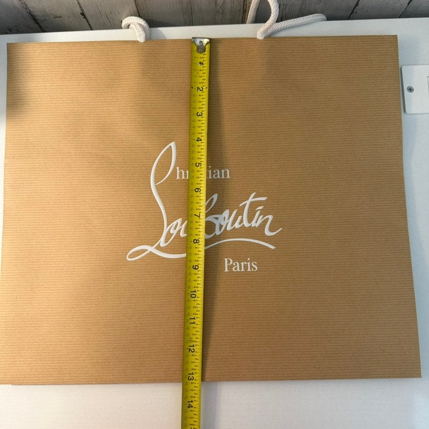 Christian Louboutin Paris Large Shopping Bag Brown Red Interior 16x13