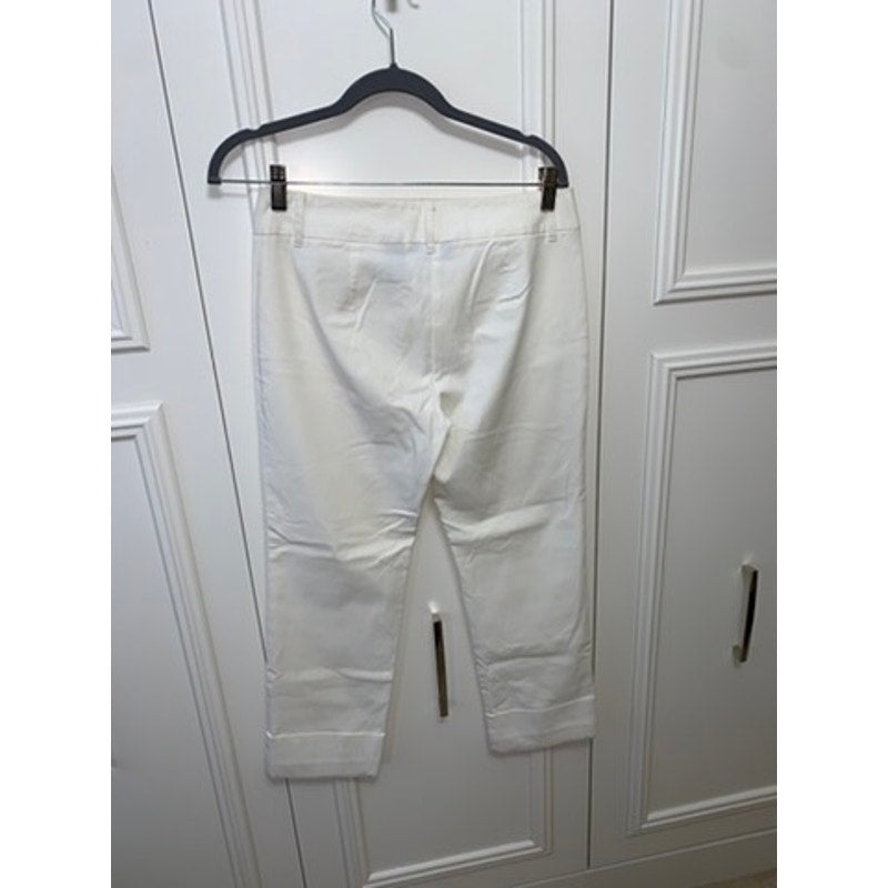 Express Women's Cropped Stretch Pants White Size 5/6 Casual Chic