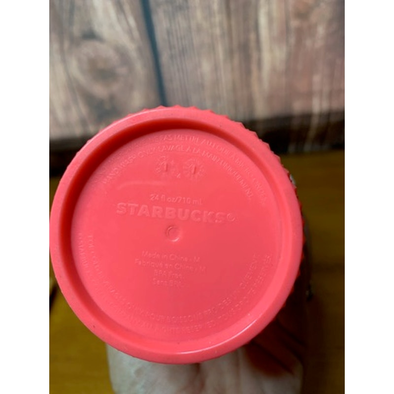 Starbucks Studded Neon Pink Cold Cup Tumbler 24 oz w/Lid