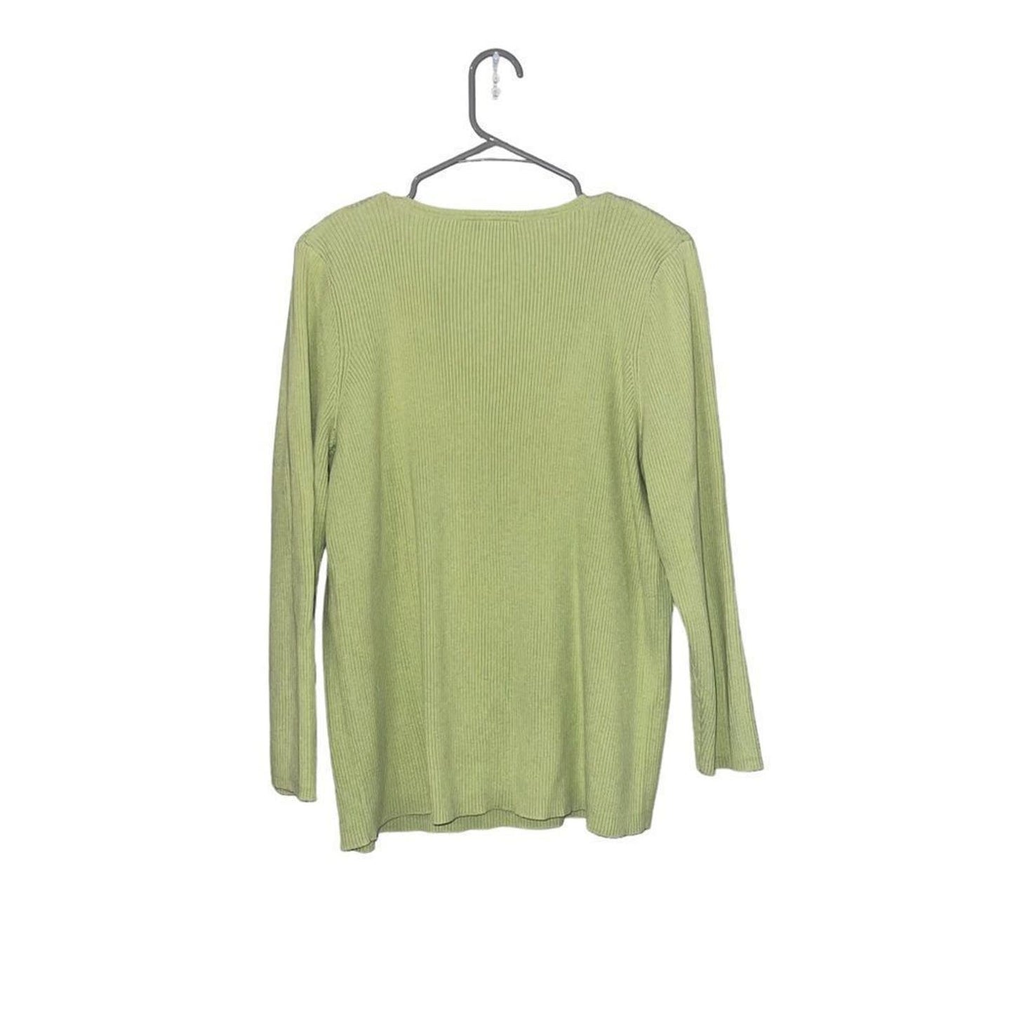 Lane Bryant Green V Neck Fitted Sweater Size 18/20