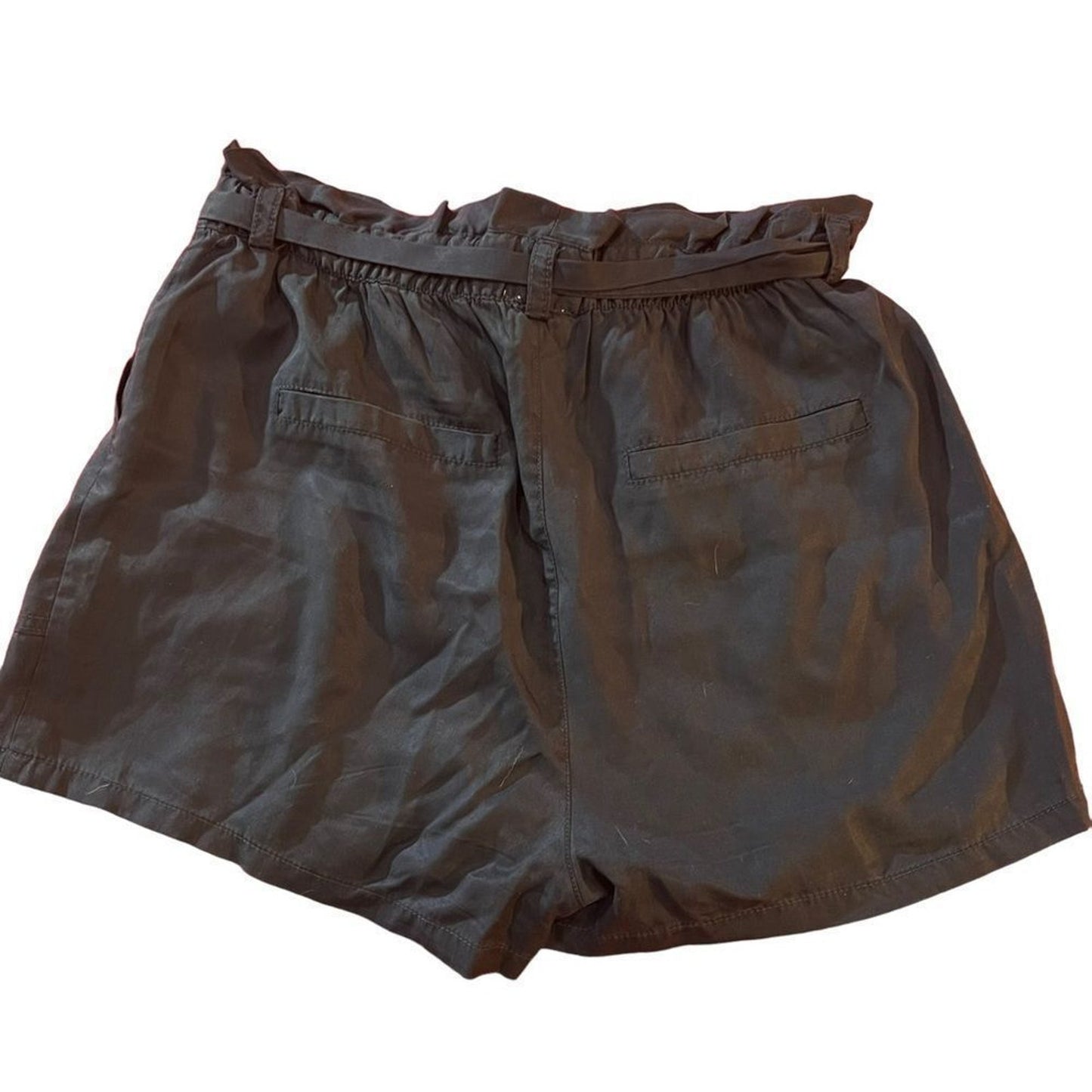 Garage Paperbag Waist Tie Belt Shorts Women's Size Medium Navy Blue High Rise