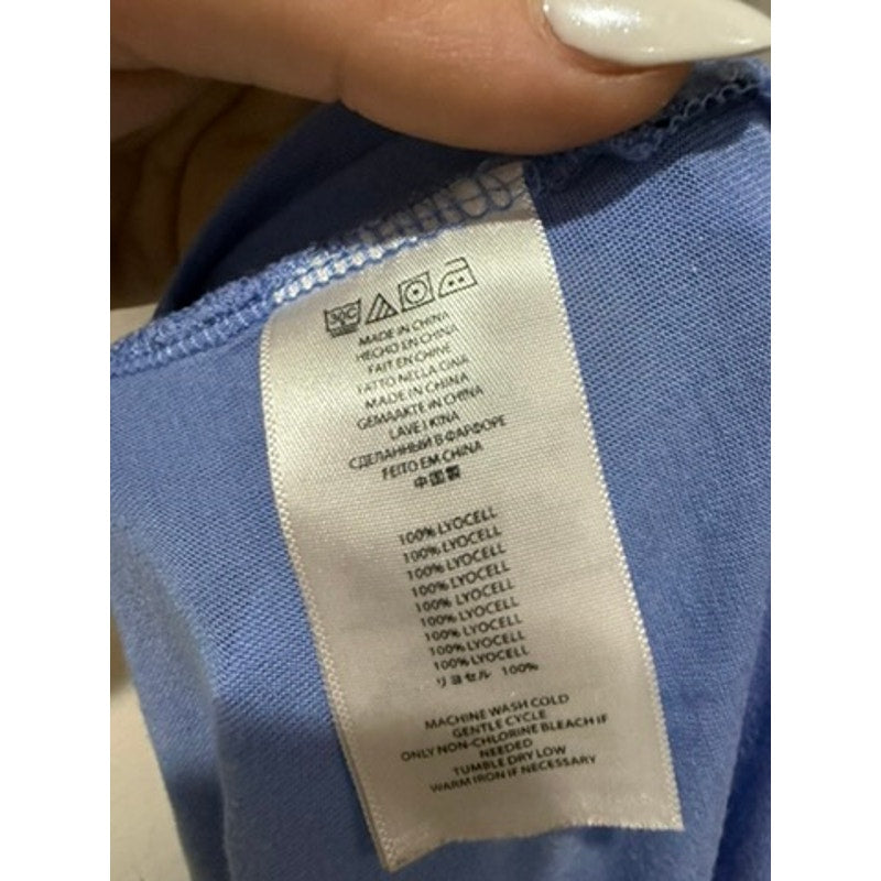 Michael Michael Kors Blouse Women's Medium Blue Twist Front Knot Tunic Top