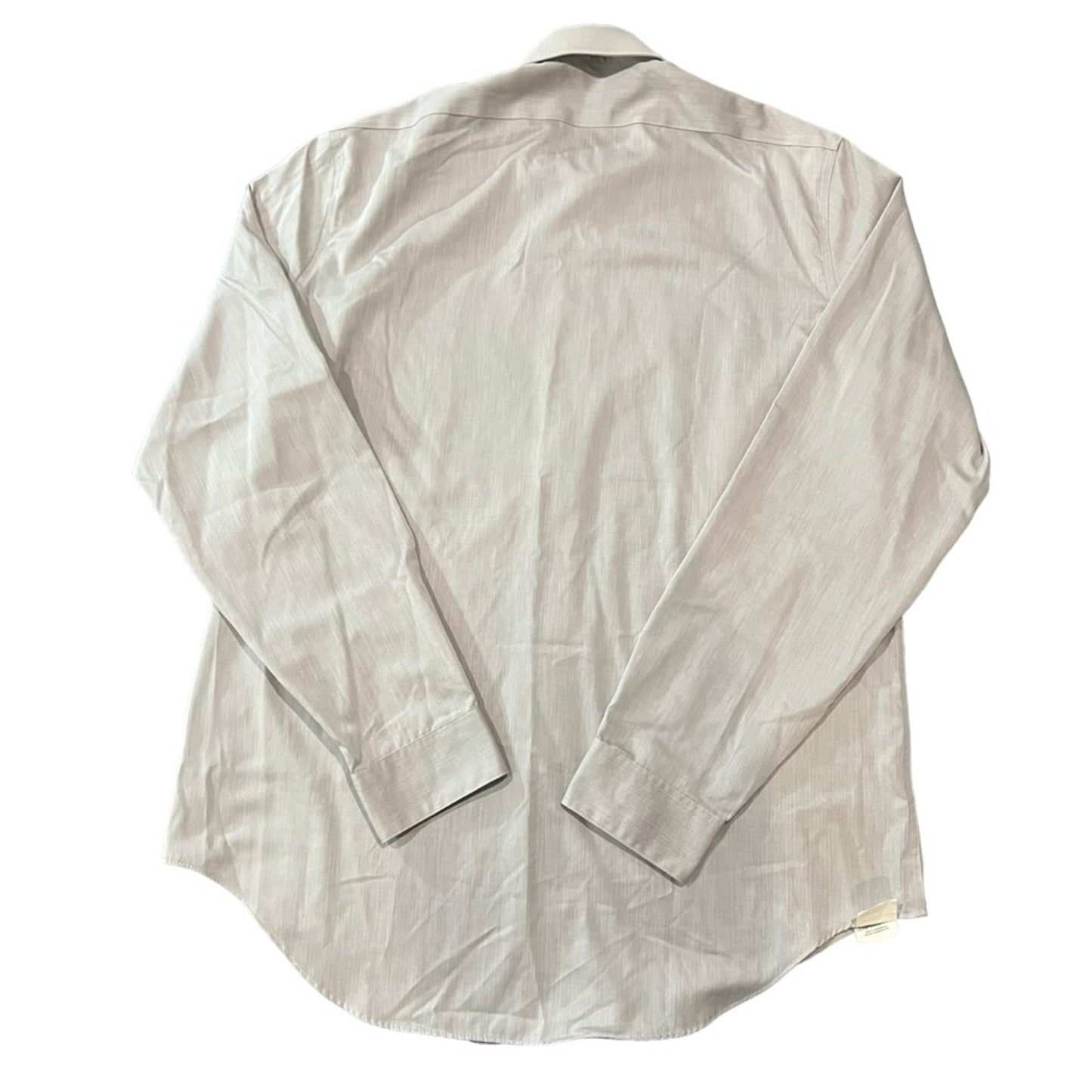 Calvin Klein Dress Shirt Mens 16 34/35 Gray Herringbone Slim Fit Non-Iron