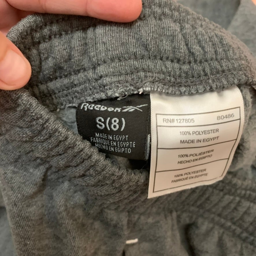 Reebok Joggers Boys Size S Gray Heather Fleece Sweatpants