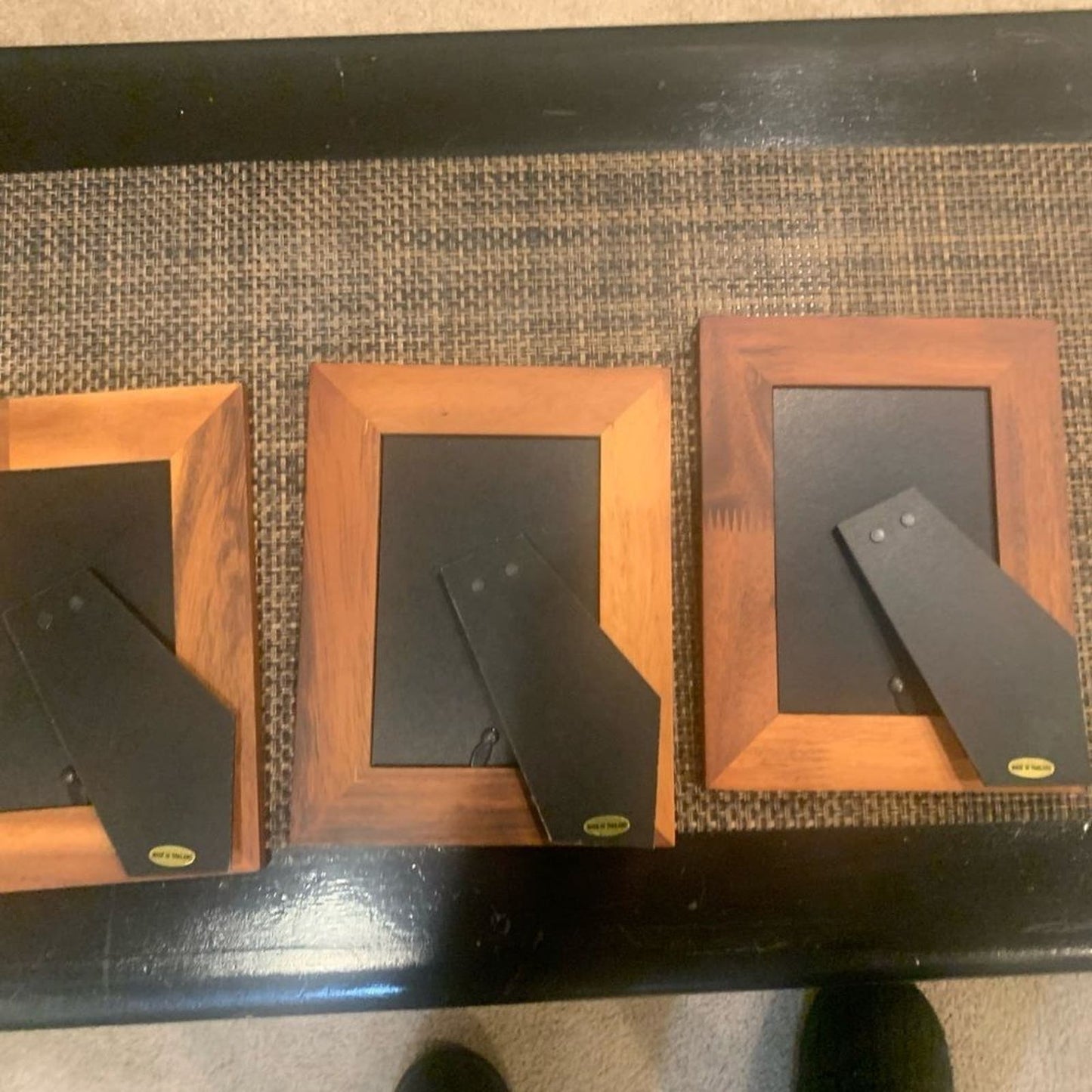 Elegant Set of 3 matching wooden picture frames - timeless charm!