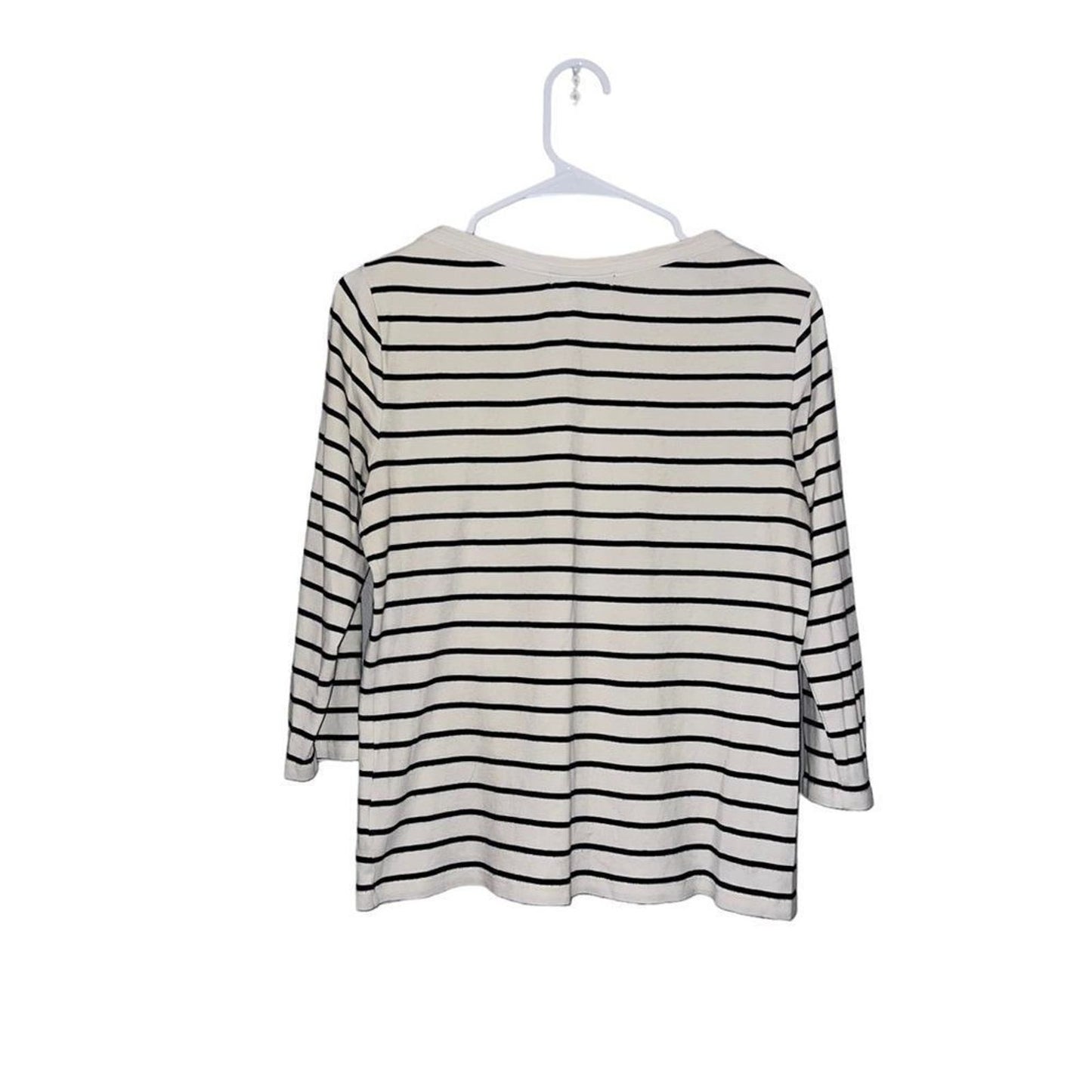 Lauren Ralph Lauren 3/4 Sleeve Stripped Top Size Large