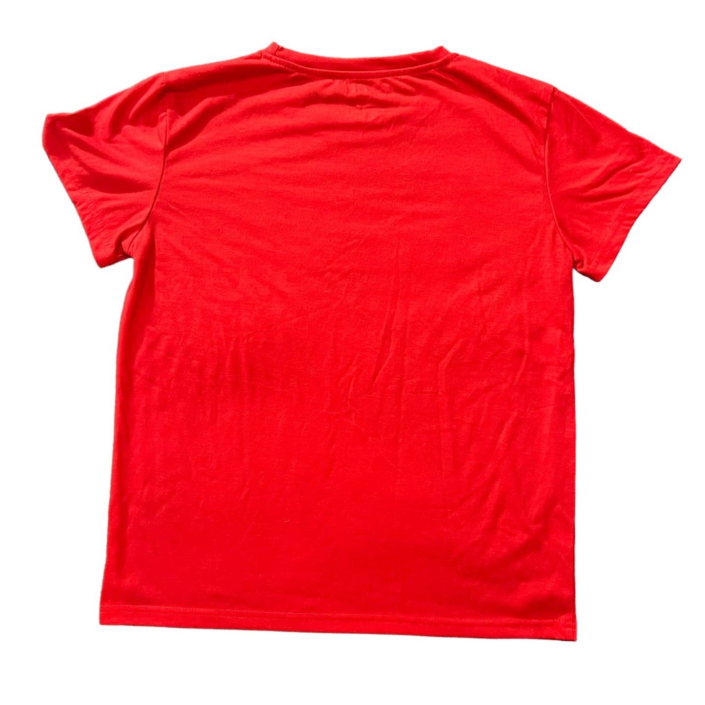 Shein Red Boston Print Short Sleeve Crewneck T-Shirt Women's Size Medium
