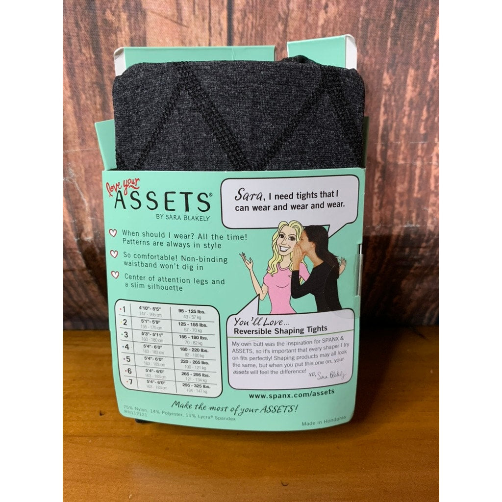 Assets by Sara Blakely Shaping Tights Size3 Black Reversible