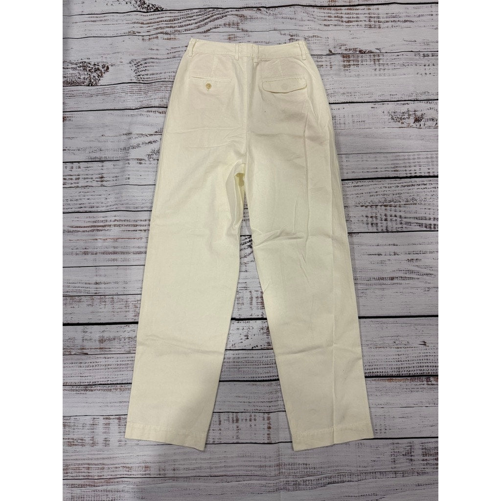 NWT Alex Mill Women's Dress Pants Size 2 Beige Double Pleat Twill Straight Leg