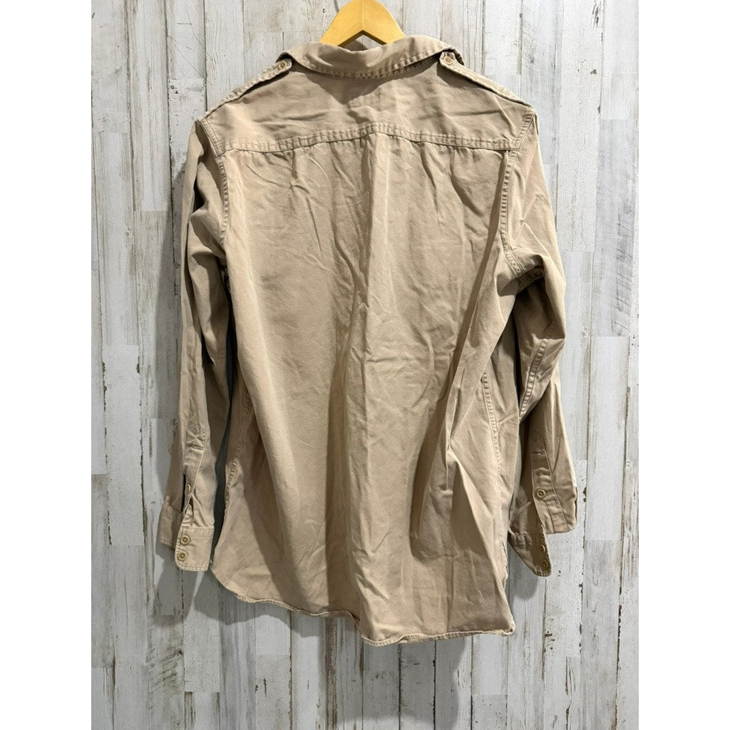 Polo Ralph Lauren Utility Field Shirt Jacket Overshirt Beige Men's Size Medium