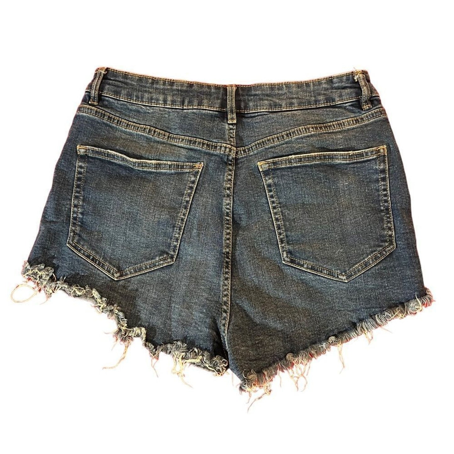 ZARA Cut-Off Shorts Womens Size 8 Blue High Rise Distressed Raw Hem