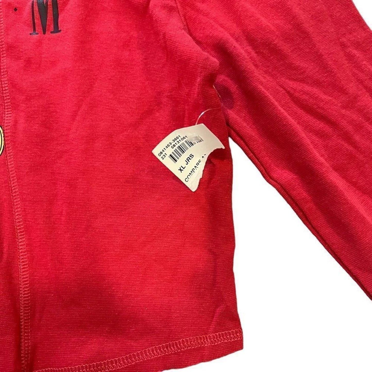 NWT Disney Juniors Mickey Mouse Long Sleeve Crop Top - Red Size XL