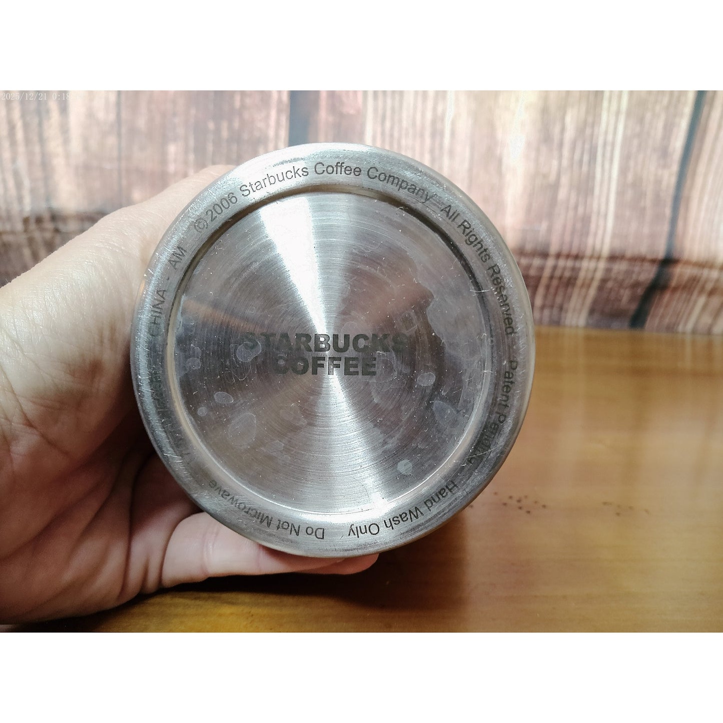 Starbucks Travel Thermos Bottle Gold Insulated 17 oz 2006