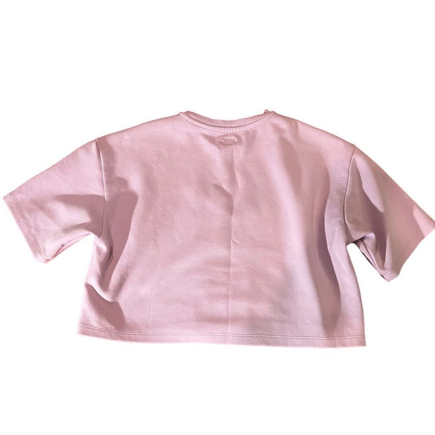 Lee Cropped T-Shirt Women's XS Pink Short Sleeve Crew Neck Logo Hem
