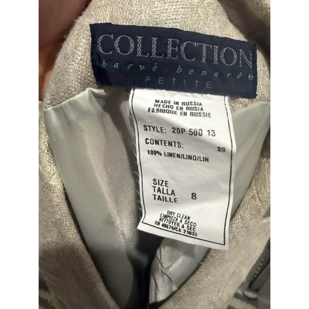 Harve Benard Collection Skirt Suit Womens Petite 8P Beige Floral 2pc Set