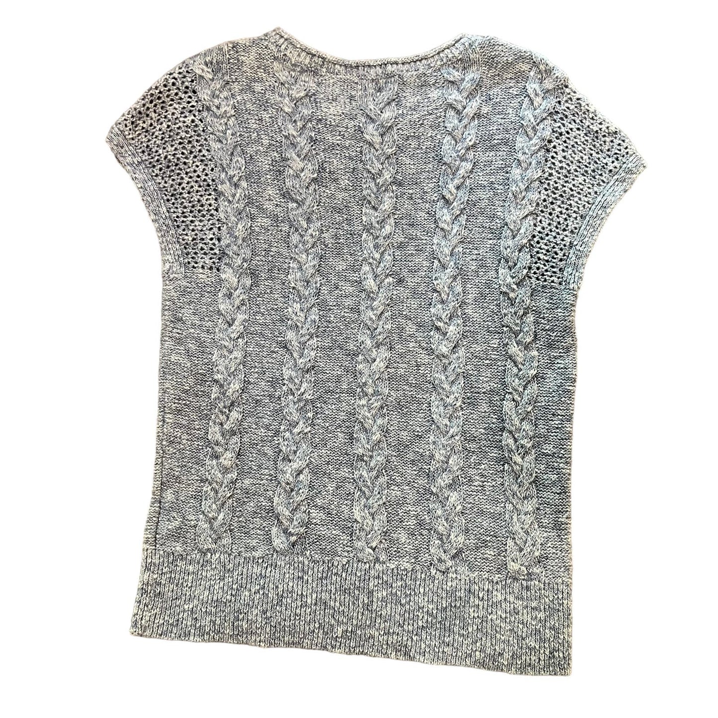 Talbots Blue Linen Blend Cable-Knit Pullover Sleeveless Sweater Women's Medium