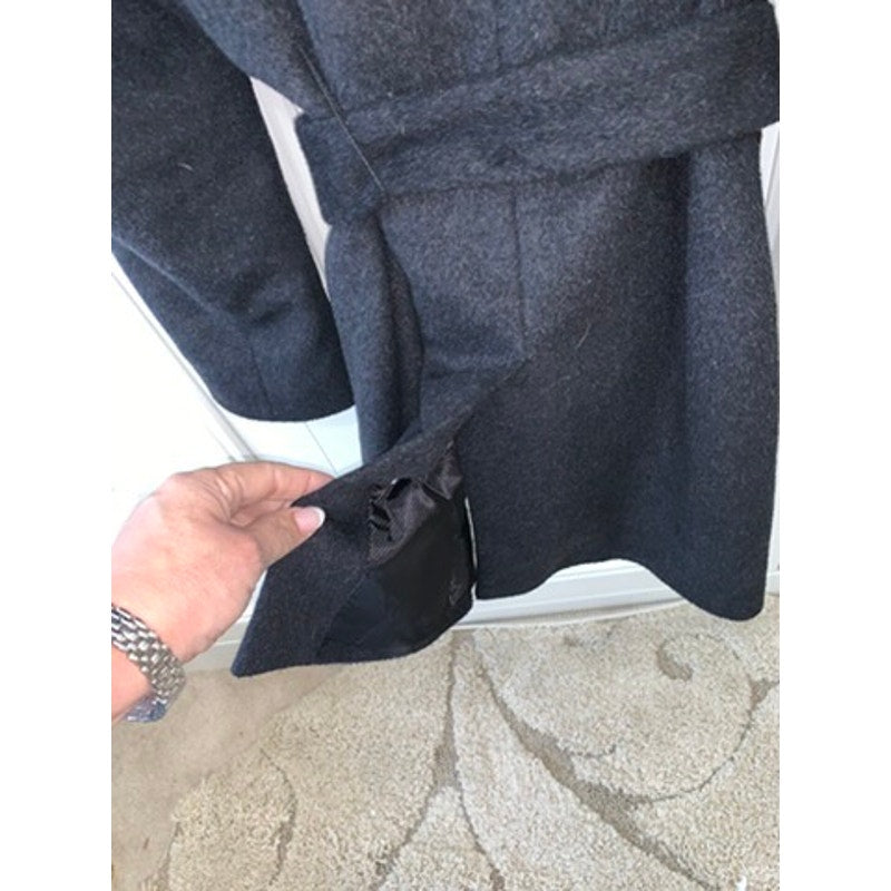 Calvin Klein Women's Black Wool Blend Wrap Coat XL Shawl Collar