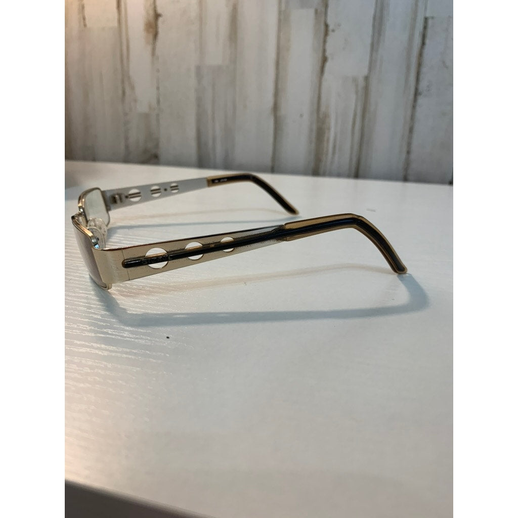 Diesel Eyeglass Frames Mens Silver Semi-Rimless Brown