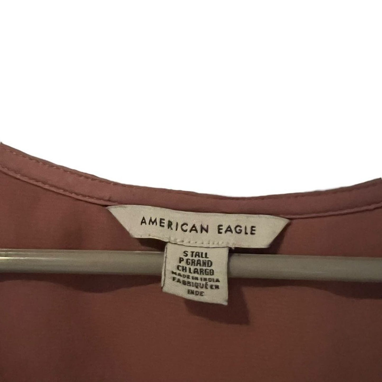 American Eagle Pink V-Neck Silk Dress Size Small