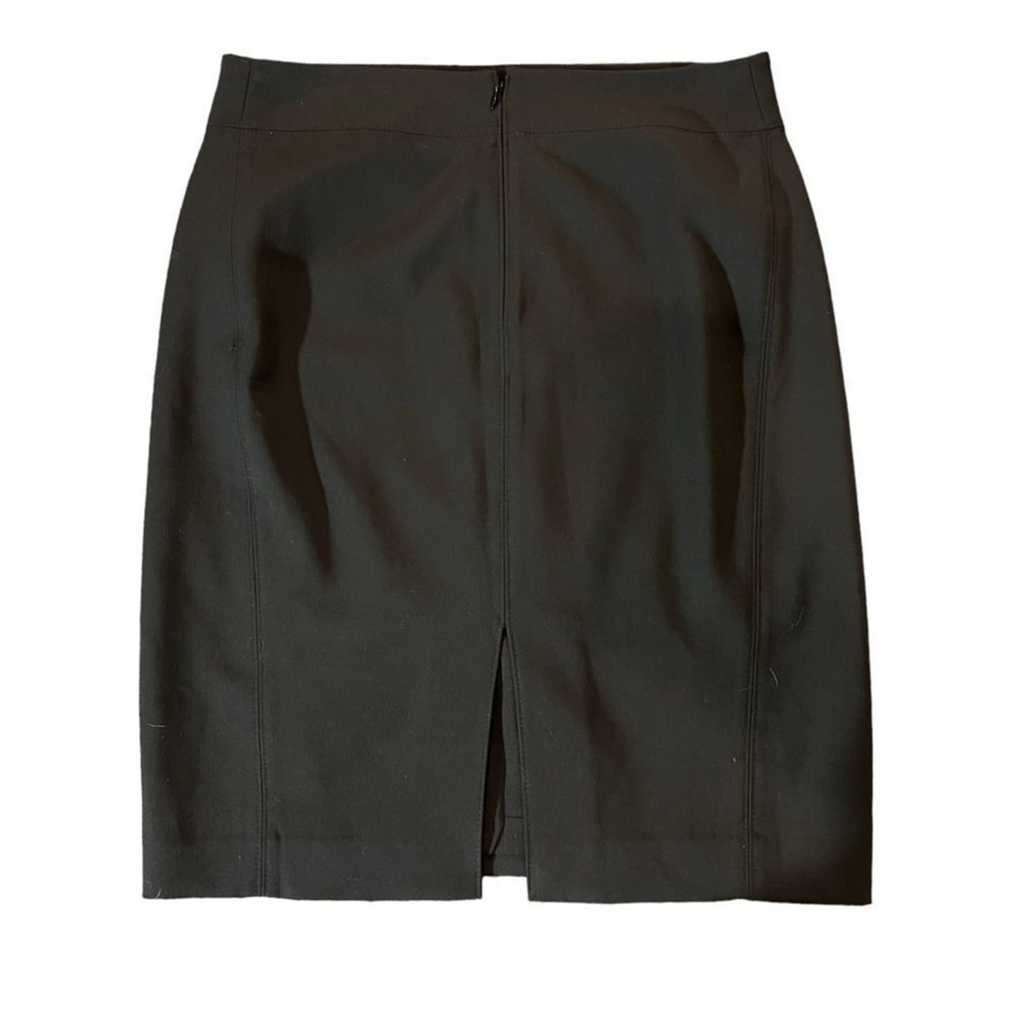 LOFT Skirt Womens Size 8 Black Straight Pencil Knee Back Zip Center Slit