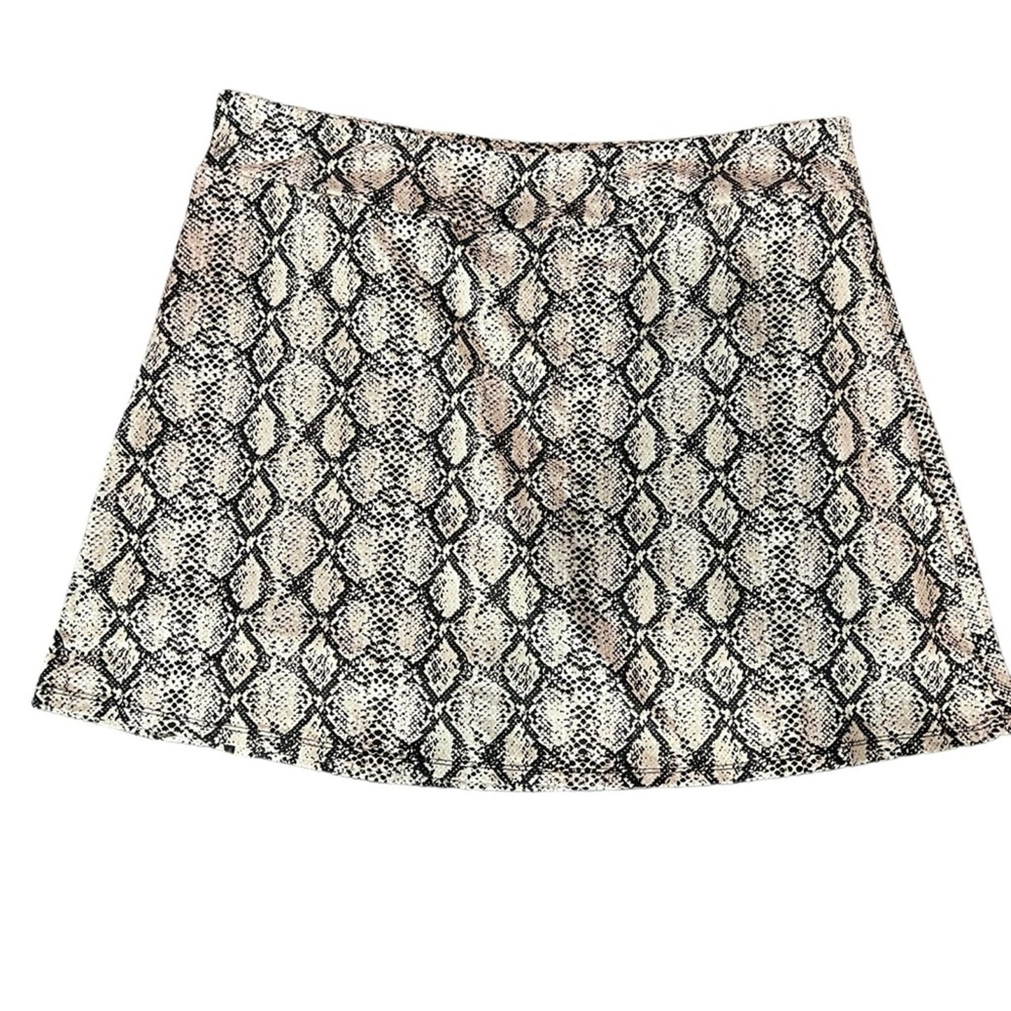 Lulu-B Skort Womens Plus Size 1X Snake Print Black White Beige Pull On