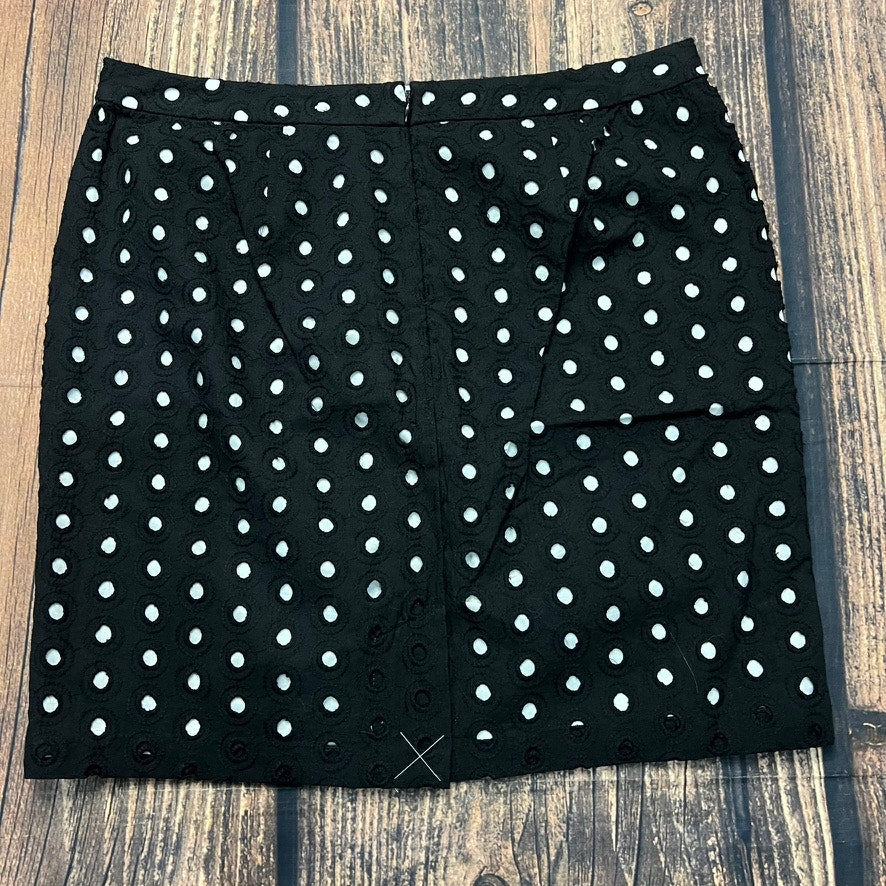 NWT Ann Taylor LOFT Petite Polka Dot A-Line Mini Skirt Black Size 4P