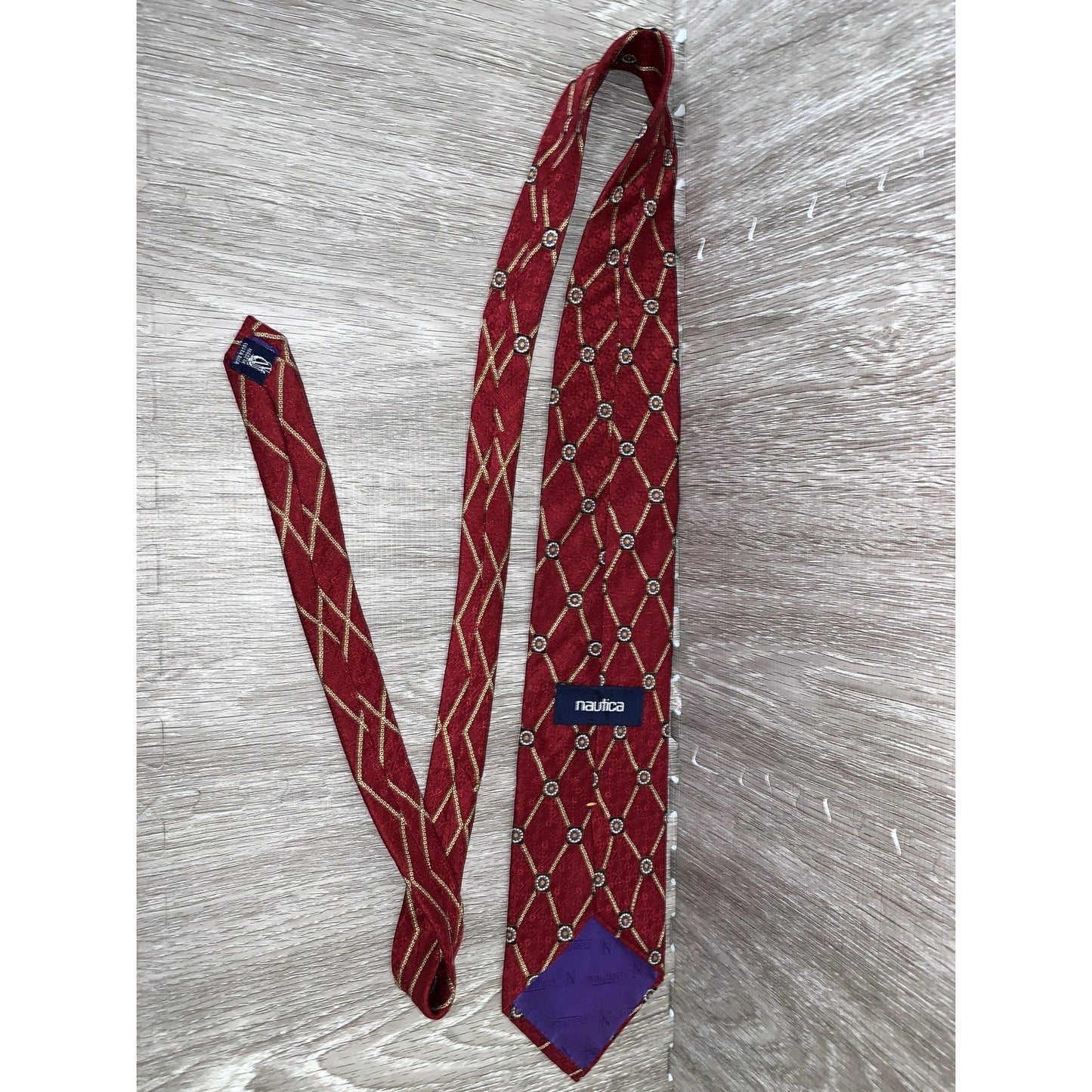 Nautica Men's Silk Tie Set 3pc Geometric Multicolor Classic Length