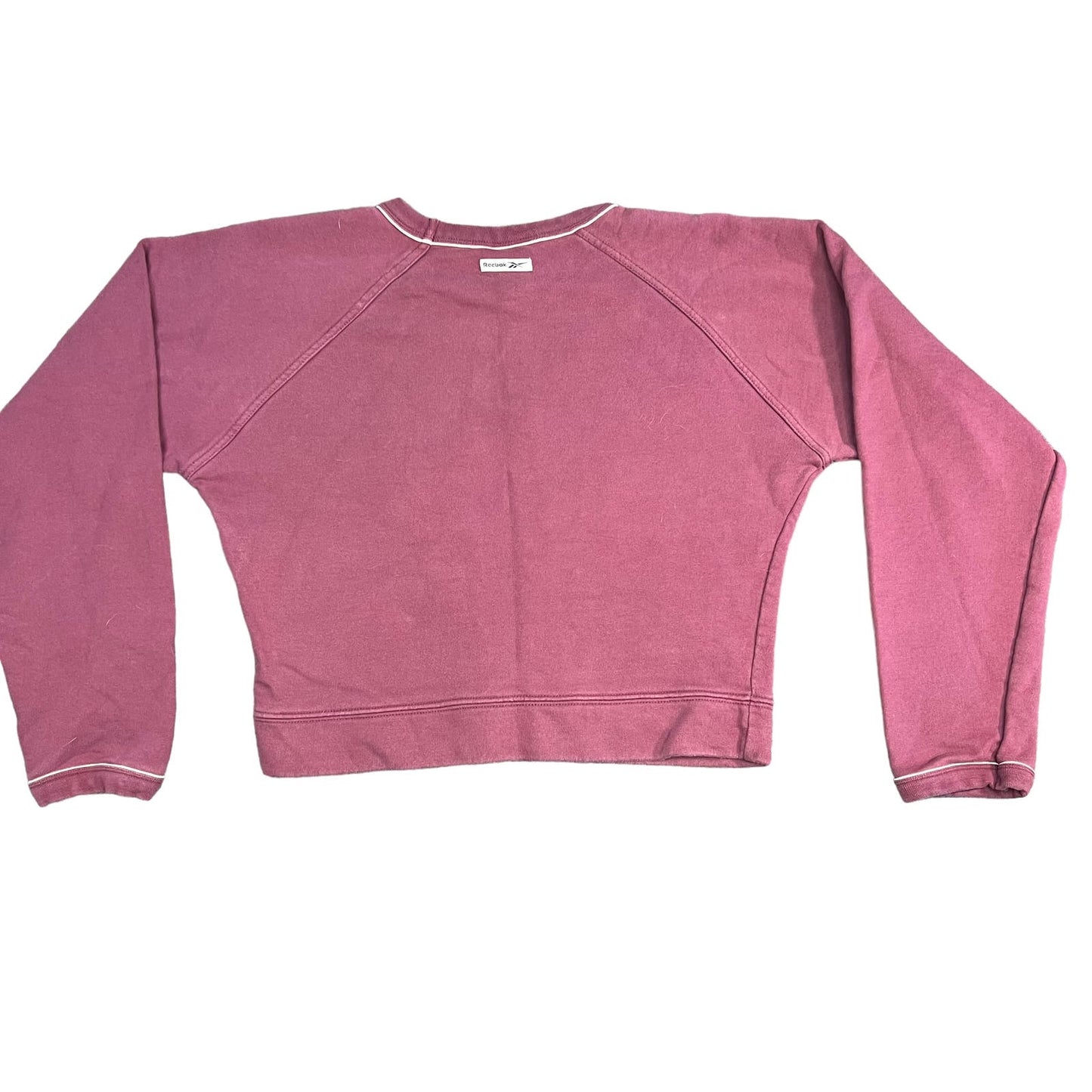 Vintage Reebok Women's Small Cropped Embroidered Logo Raglan Crewneck Sweatshirt