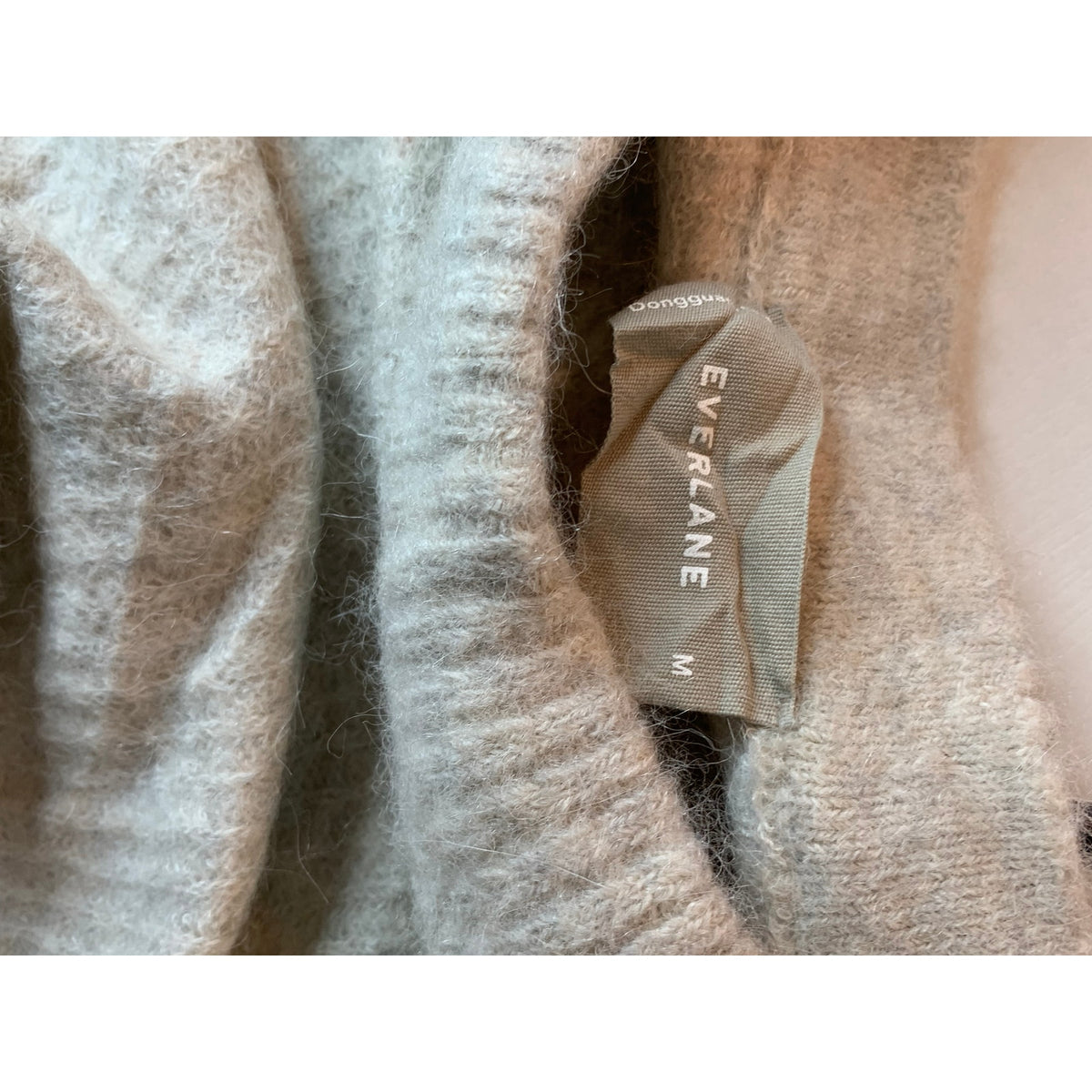 Everlane Sweater Womens Medium Light Gray Heather Crew Neck Pullover Knit