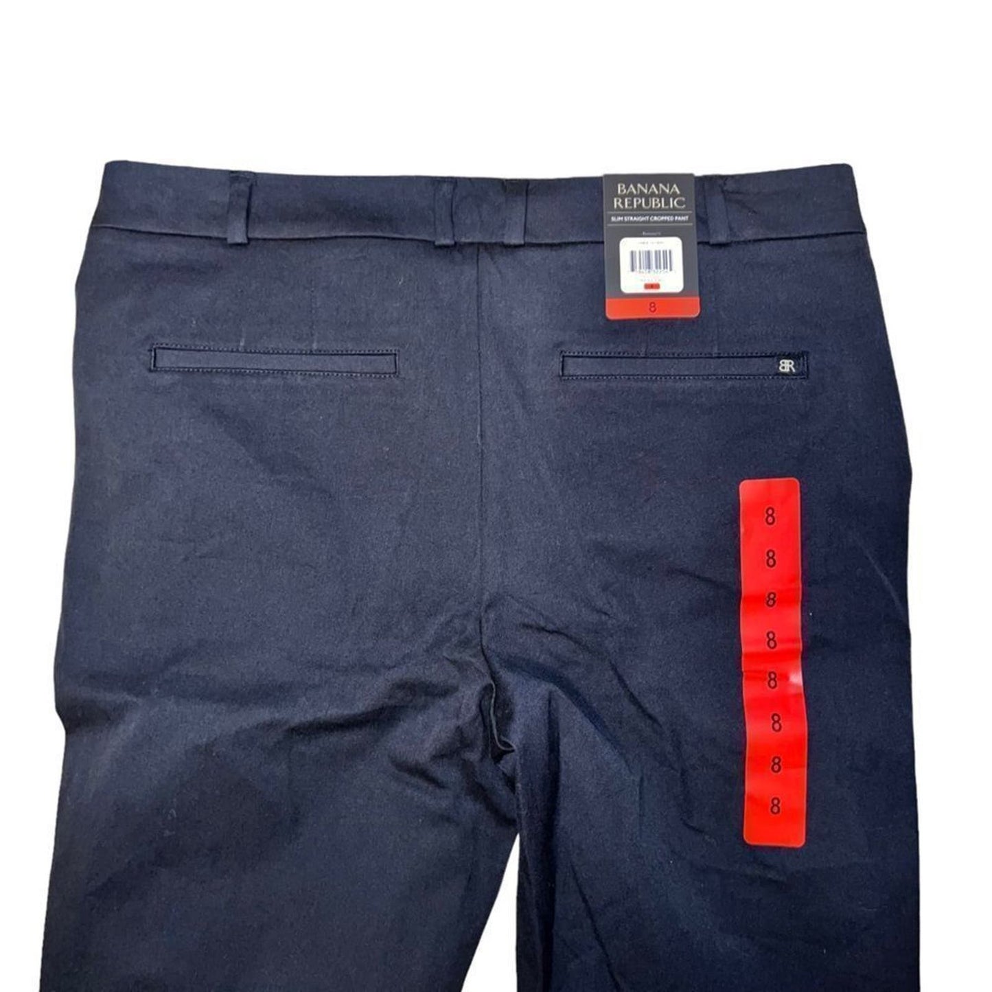 NWT Banana Republic Slim Straight Cropped Black Pant Size 8