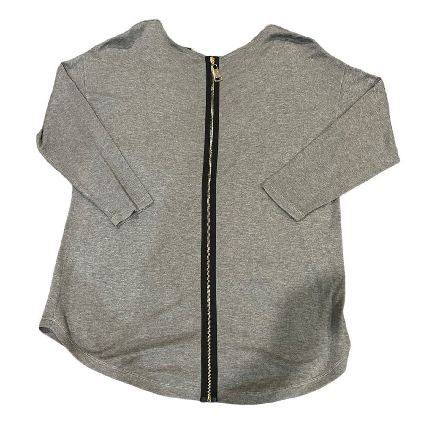 Soft Surroundings Sweater Womens 1X Marguiles Grey Back Zipper