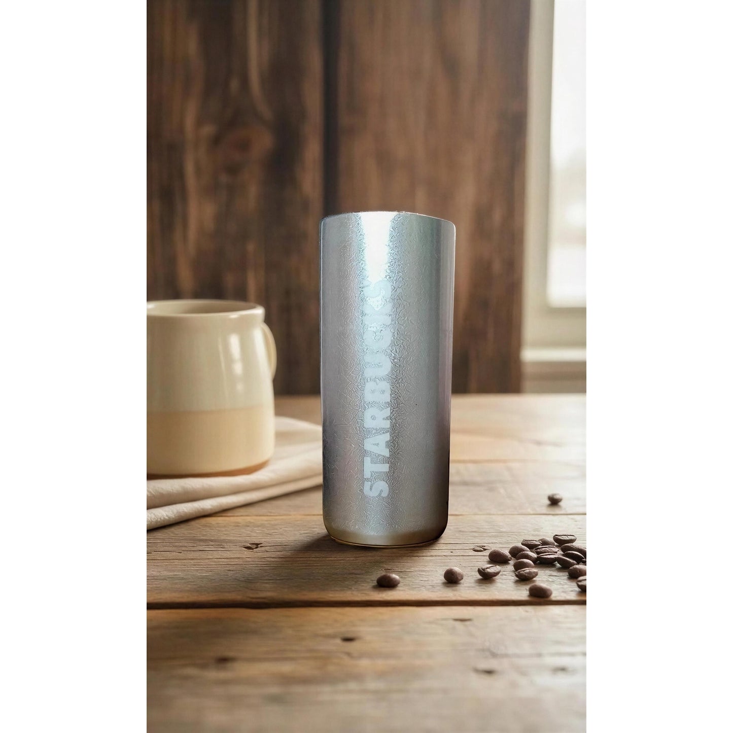 Starbucks Glitter Champagne Gold Vacuum Insulated Bottle Travel Tumbler NO LID