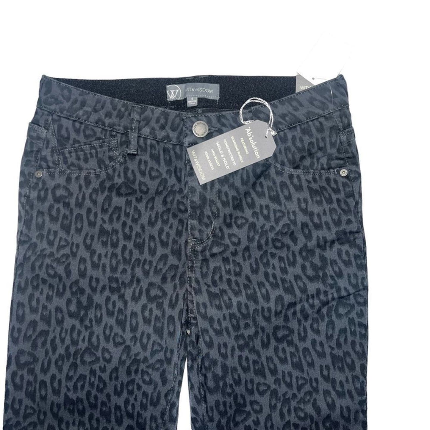 NWT Worthington Size 4 "Ab"soltuion High Rise Ankle Skimmer Cheetah Print Pants