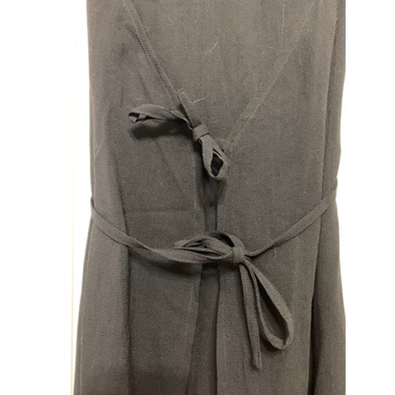 OAK + FORT Women's Black Wool Midi Wrap Dress Size 40 Formal