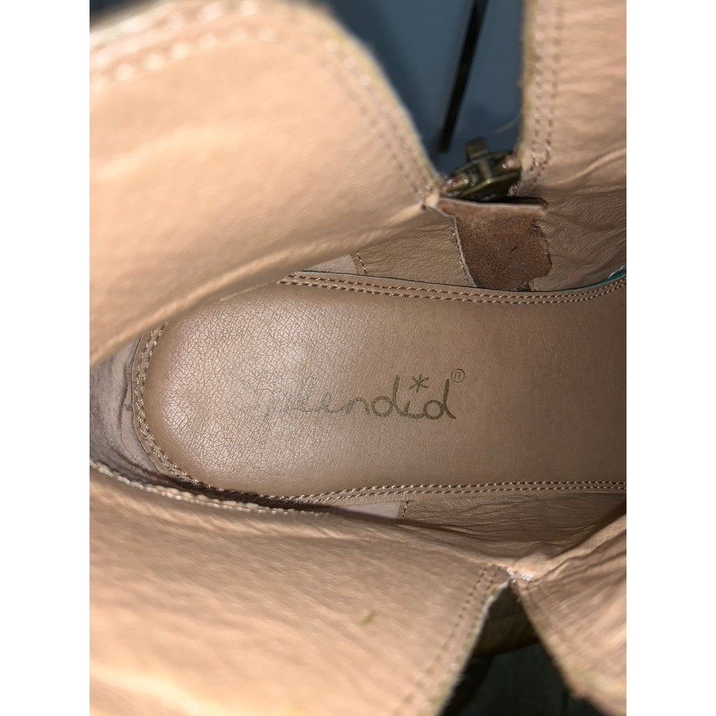 Splendid Women's Brown Ankle Booties Low Block Heel Side Zipper Casual Size 10