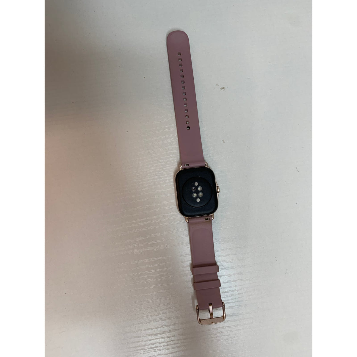 Smart Watch Rose Gold Square Fitness Tracker Mauve Pink Silicone Band Not Tested