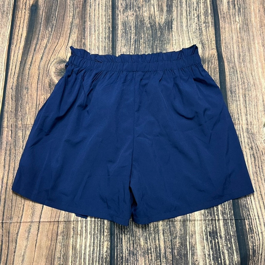 NWT KD Beautiful Women's Navy Blue Paperbag Shorts Size 5XL Casual Tie-Front