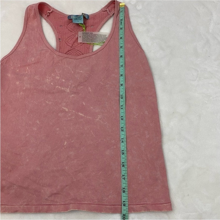 NWT Good Luck Gem Women's Pink Cropped Racerback Tank Top Size Large