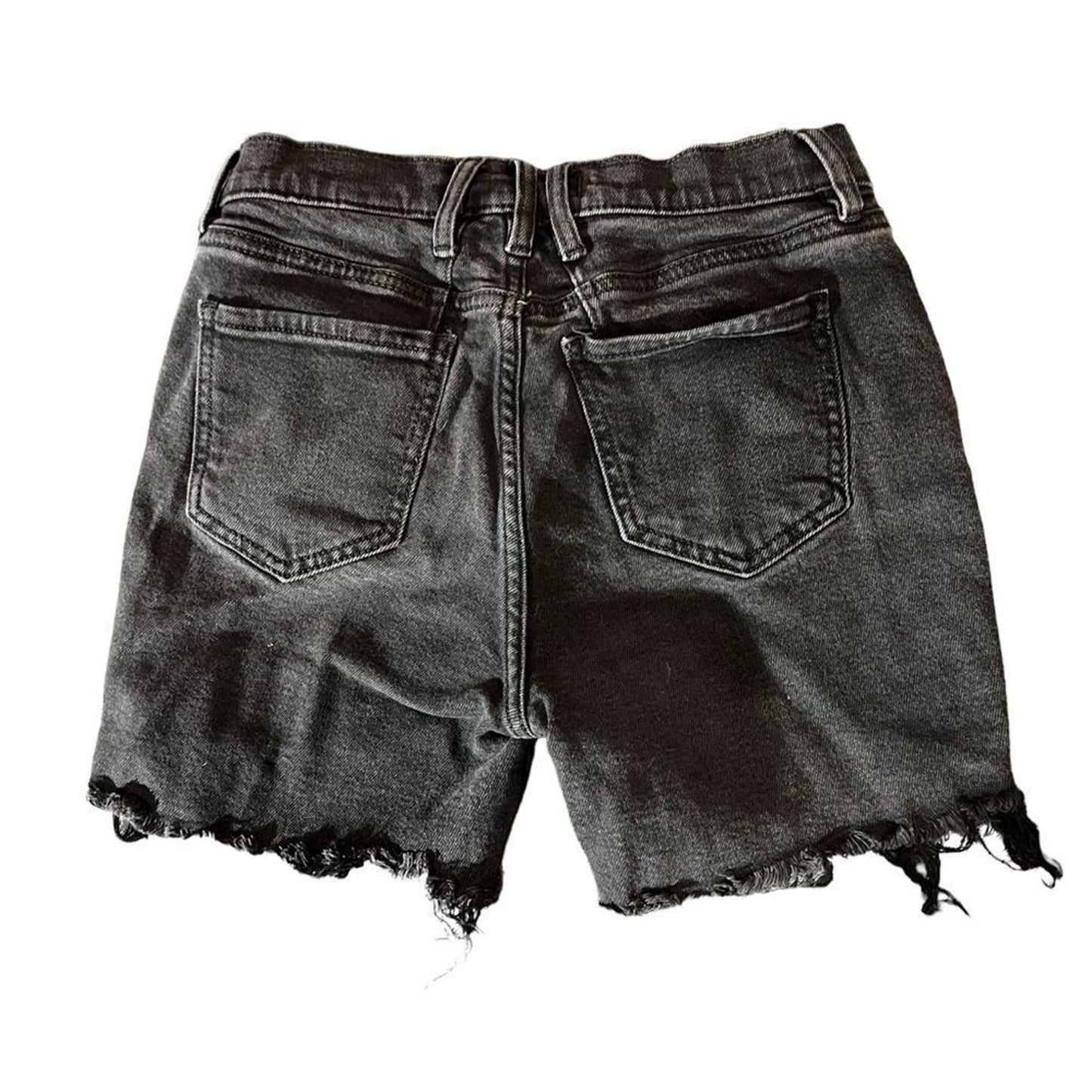 Eunina Kailey Denim Shorts Womens Size Small Washed Black High Rise Cut-Off